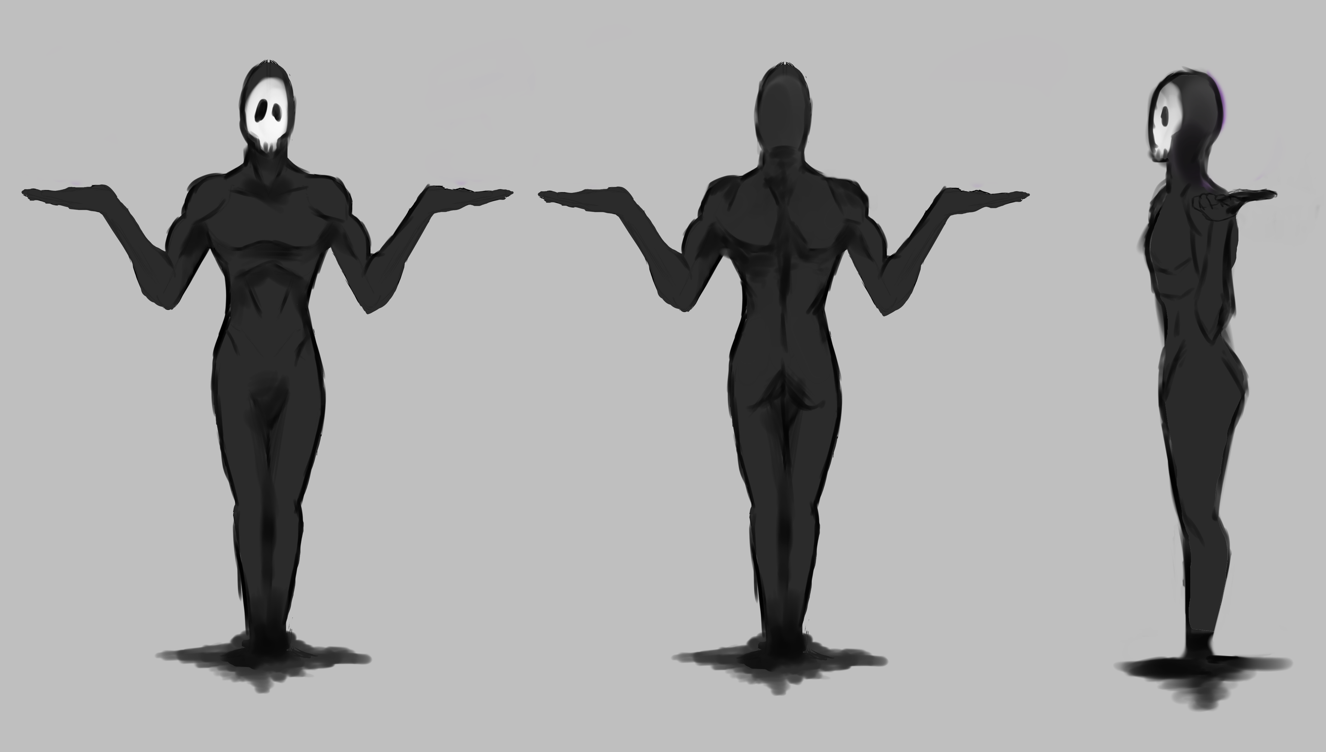 Turnaround reference sheet for walking enemy type